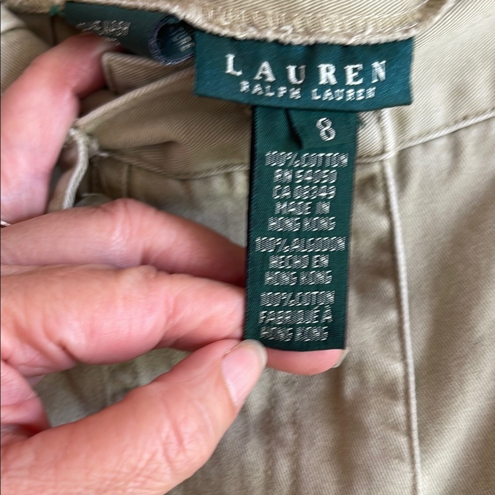 Polo by Ralph Lauren Women's Cotton Cargo Cropped Pants - Olive Green - Picture 3 of 8